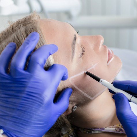 Woman receiving TMJ Botox therapy